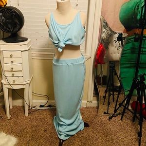 2 piece skirt blue